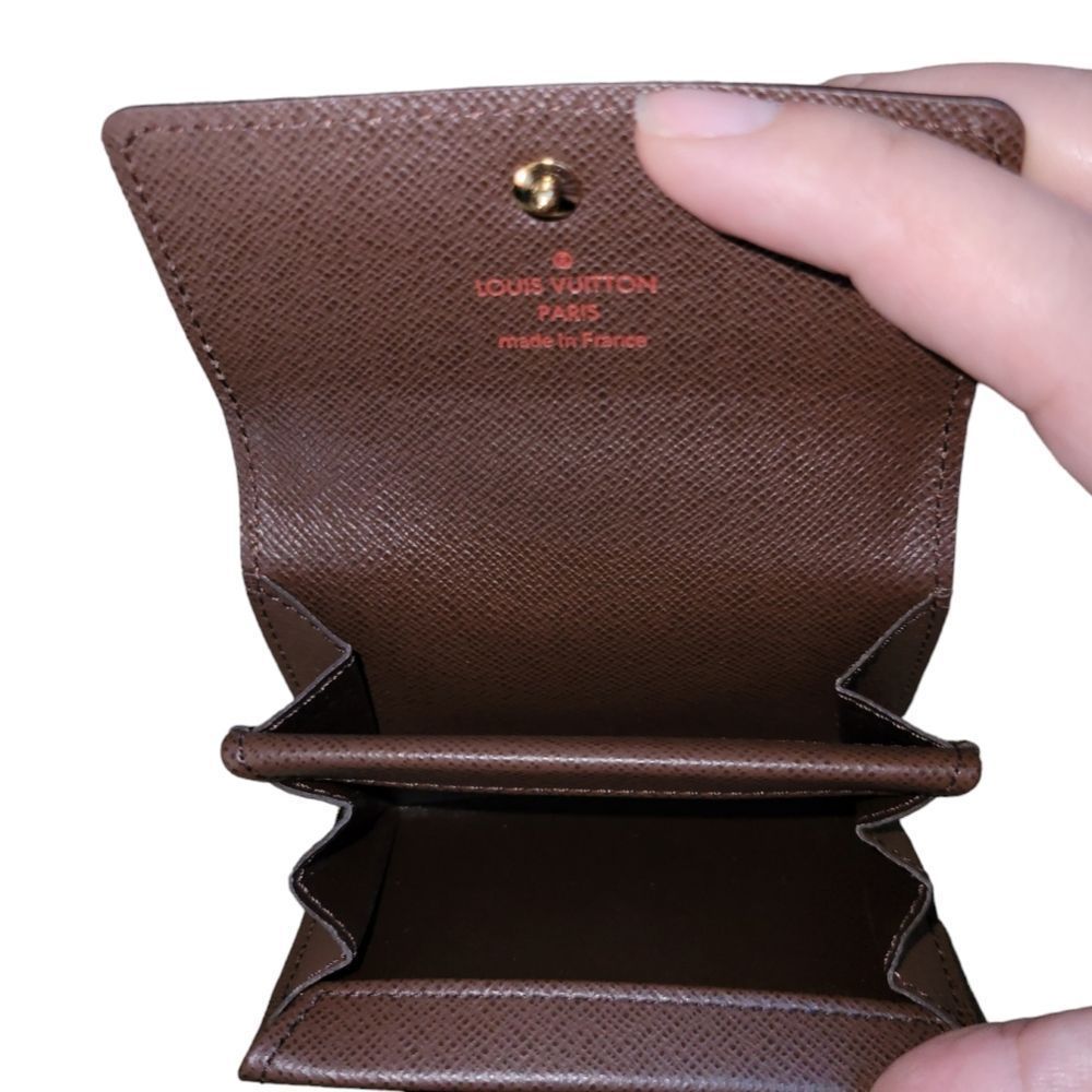 LOUIS VUITTON Porte Monnaie Plat Damier Coin Case Ebene Damier Canvas - Picture 5 of 9
